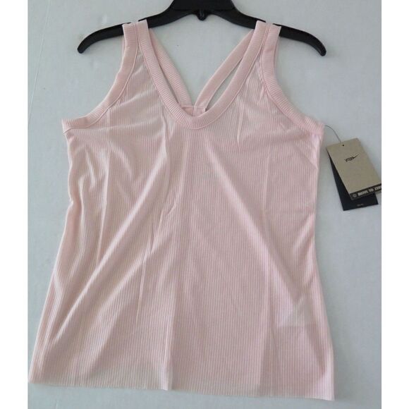 Nike Yoga DD5545 864 Women's Sz M Pale Coral Dri-FIT Ribbed Tank Top - Picture 3 of 8